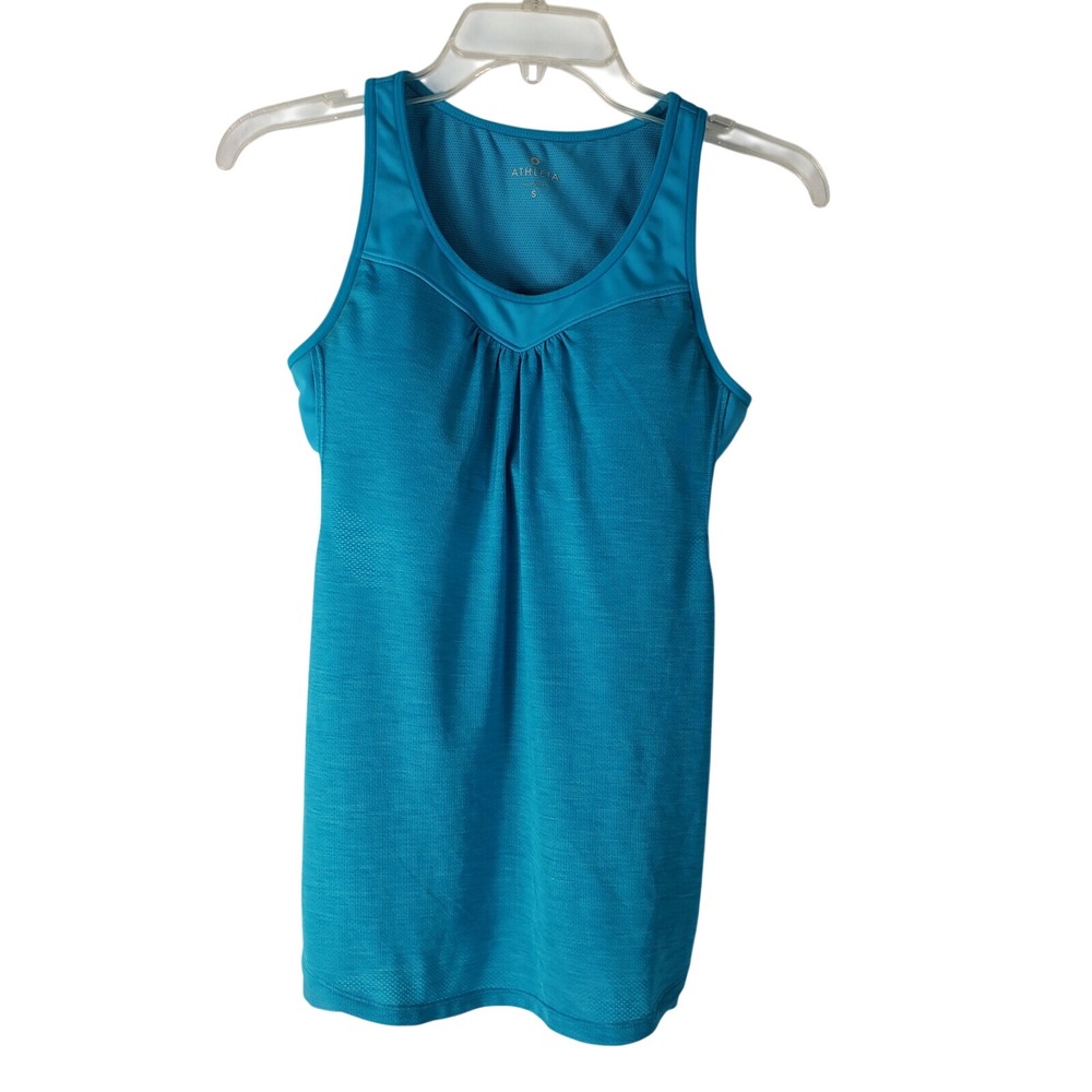 Athleta Womens Small TealGreen Gel Mesh Supercharged 2-in-1 Workout Tank Top
